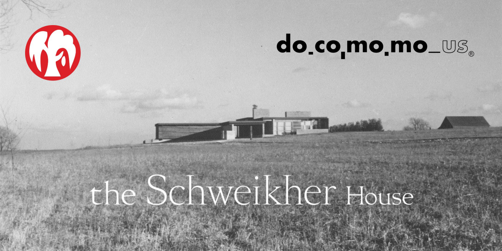 black and white image of schweikher house